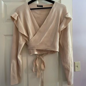 Shein Curve knit wrap cropped sweater